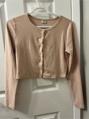 Sunday Best by Aritzia BestHug Apple Cropped Cardigan Pink M